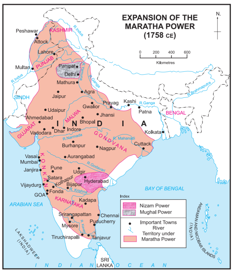 Maratha Empire at its peak