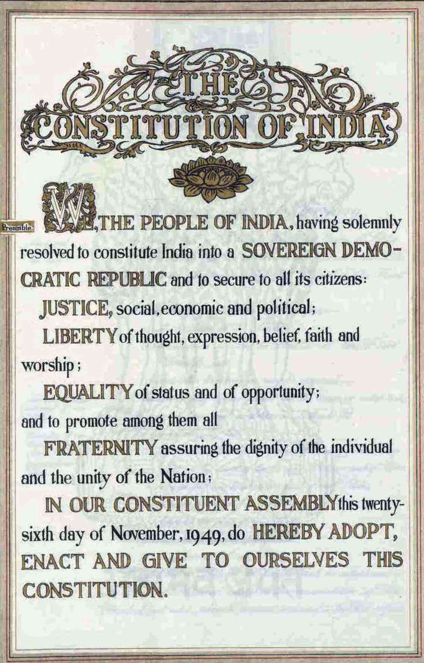 The preamble of the constitution