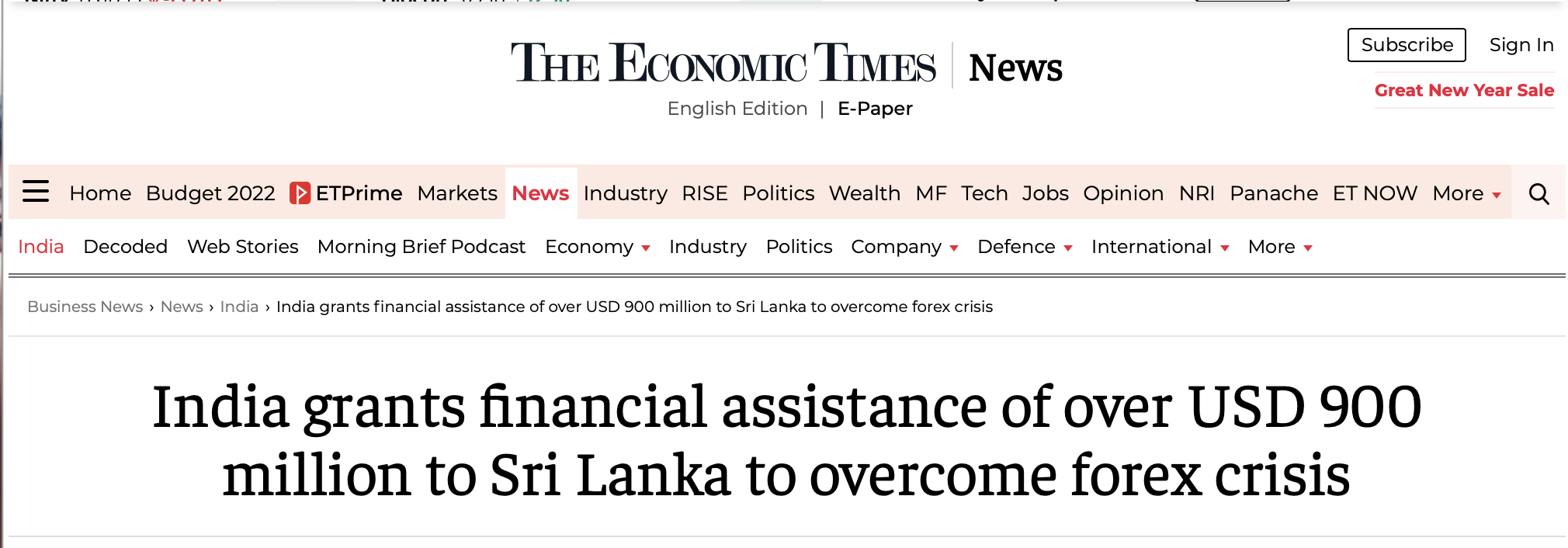 Sri Lanka Under Massive Debt